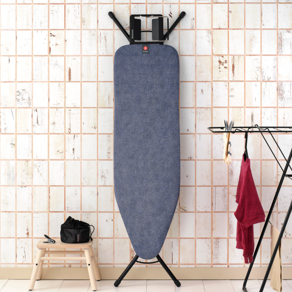 Strijkplank B, 124x38 cm, strijkerhouder - Denim Blue