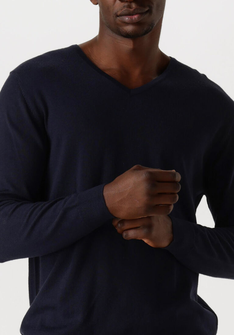 donkerblauwe profuomo trui pullover v-neck