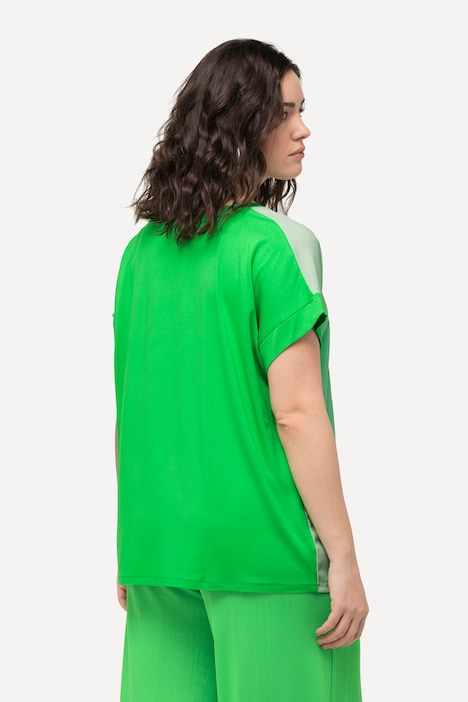Blusenshirt, Oversized, Rundhals, Halbarm