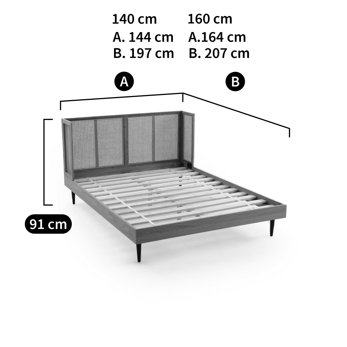 LA REDOUTE INTERIEURS<br>Cama de rattan com base de cama WASKA