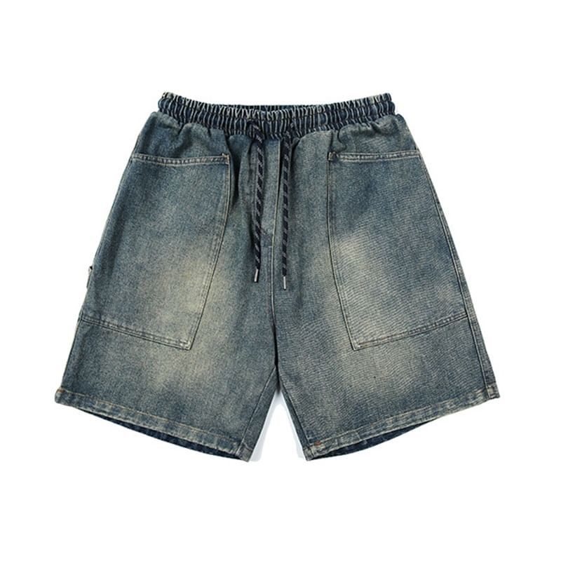 Adotuastic - Gewassen denim shorts met hoge taille