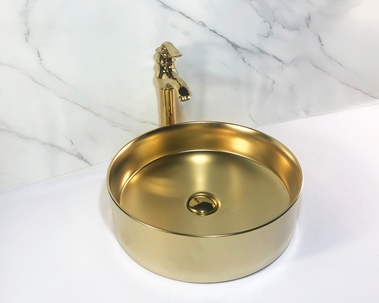 SHOWMODEL: Saniclear Oro waskom mat goud 35x12cm