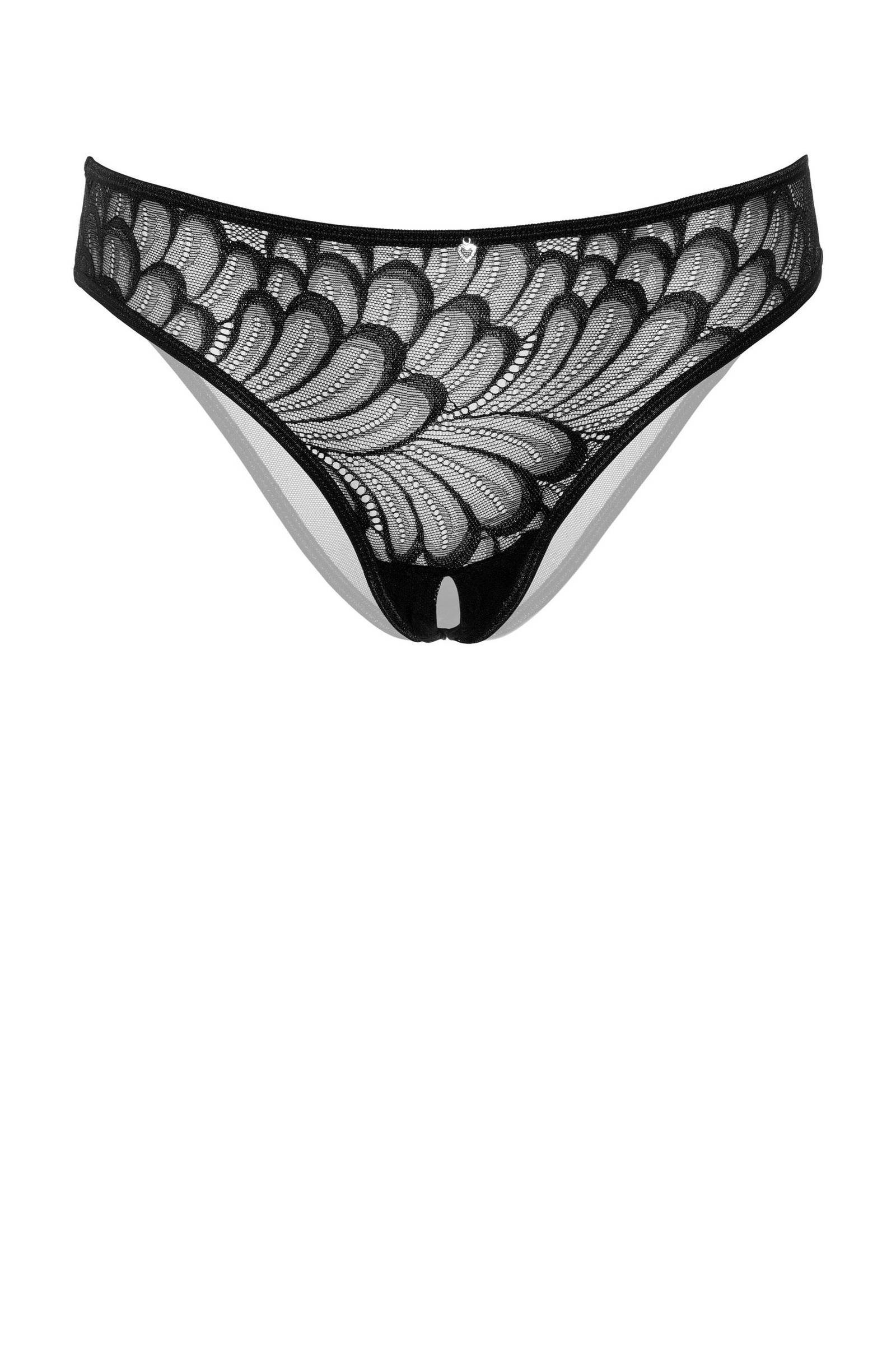 Daring slip met open kruis zwart