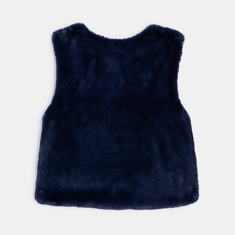 Boléro en fausse fourrure bleu fille