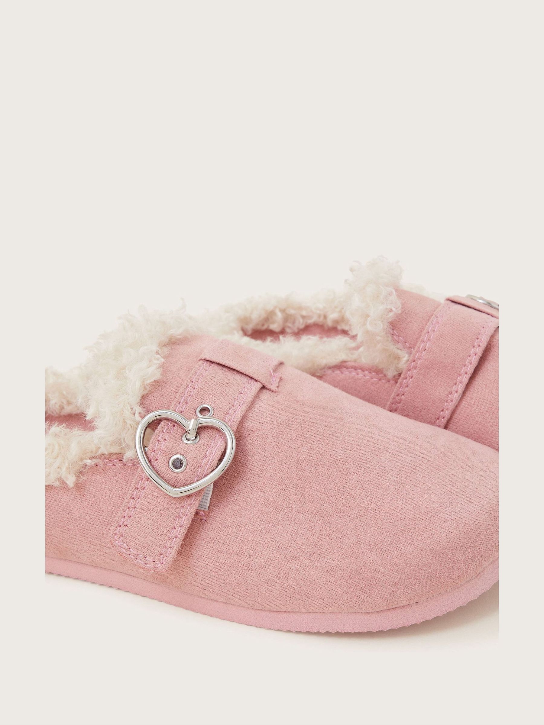 Monsoon Heart Buckle Suedette Mule Slippers