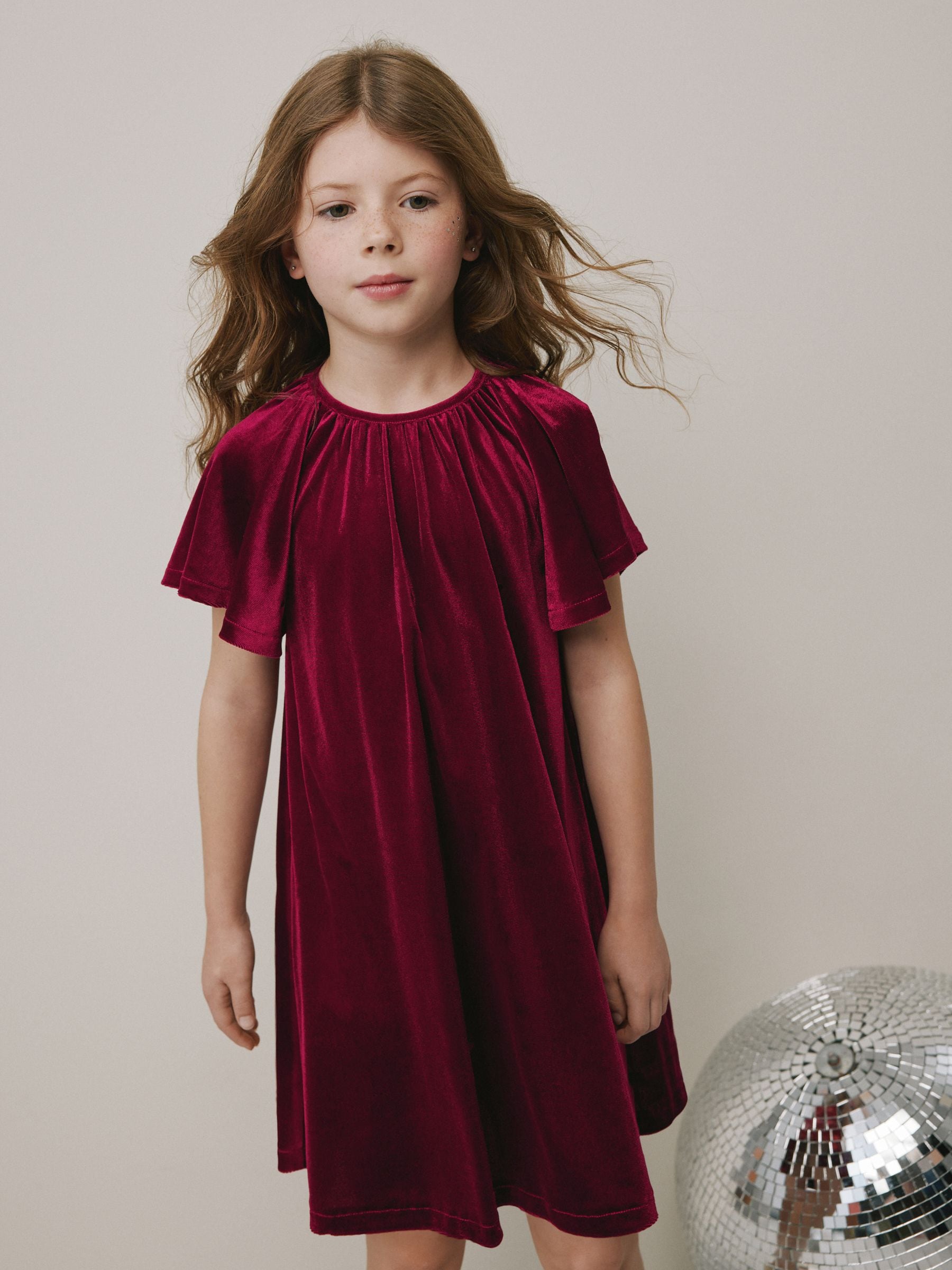 Rood - Velvet Dress (3-16yrs)