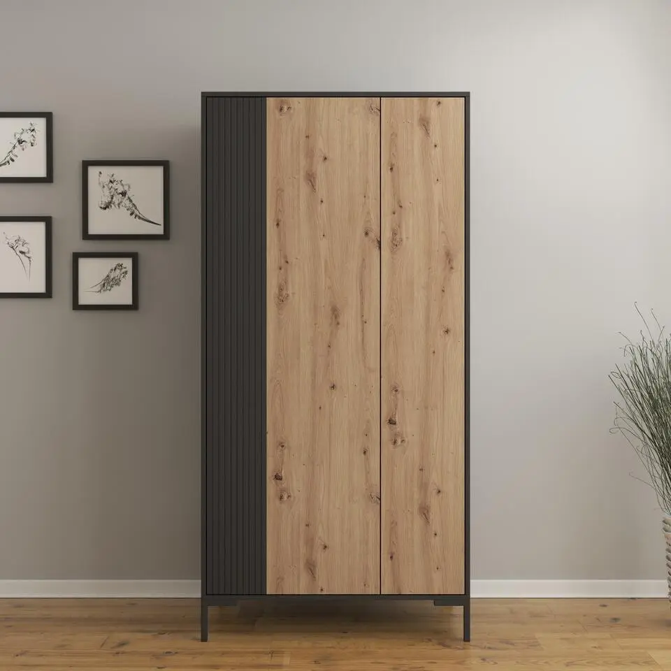 Meubella - Kledingkast Molina - Eiken - 90 cm