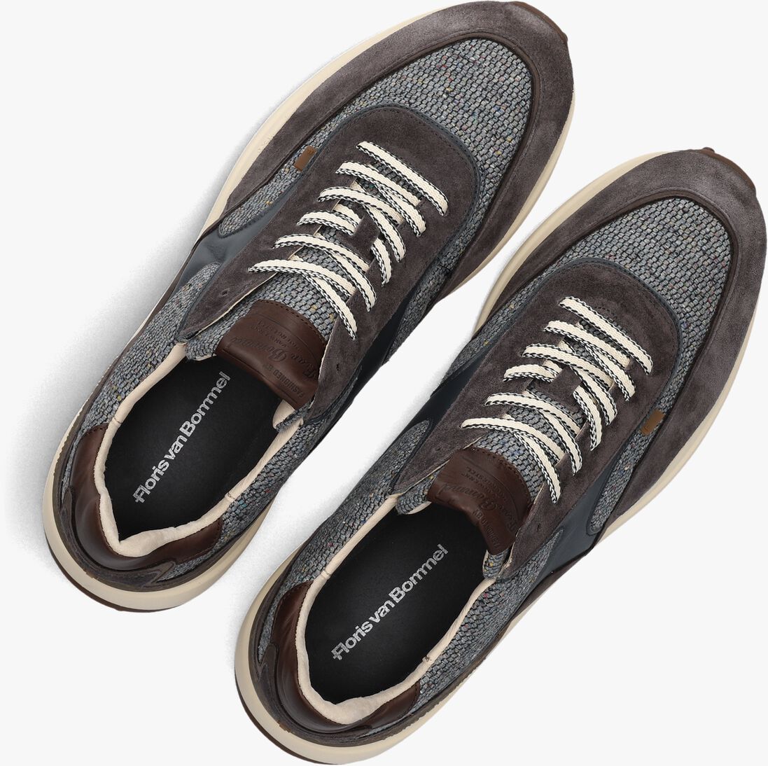 grijze floris van bommel lage sneakers sfm-10152 noppi