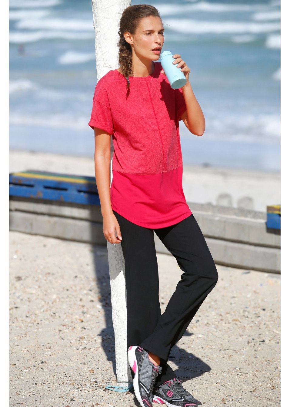 Pantalon en jersey jambes larges, Flared