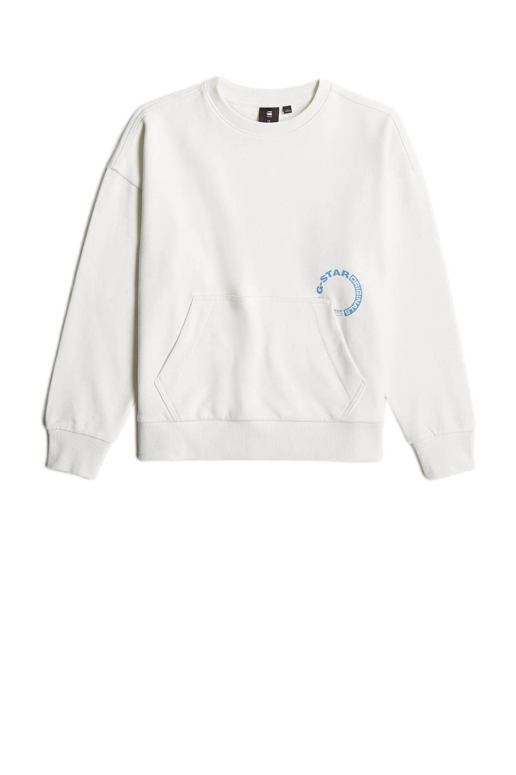 G-STAR sweater sweater loose wit/lichtblauw