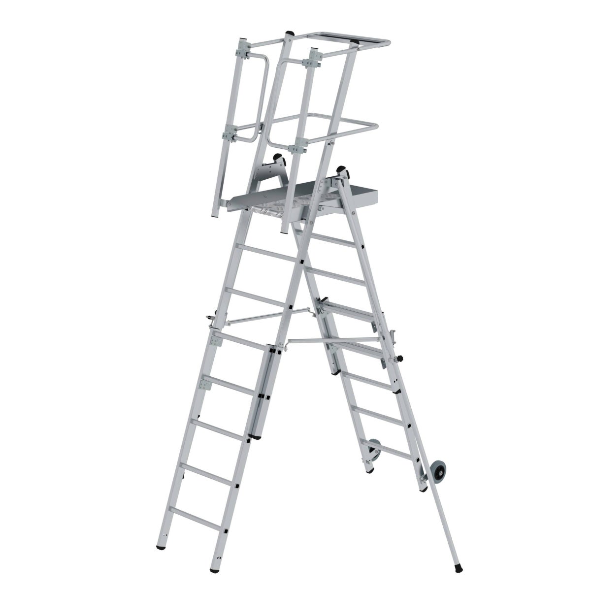 MUNK FlexxStep 6-sports platformladder met telescopische verlenging plus 2 extra sporten