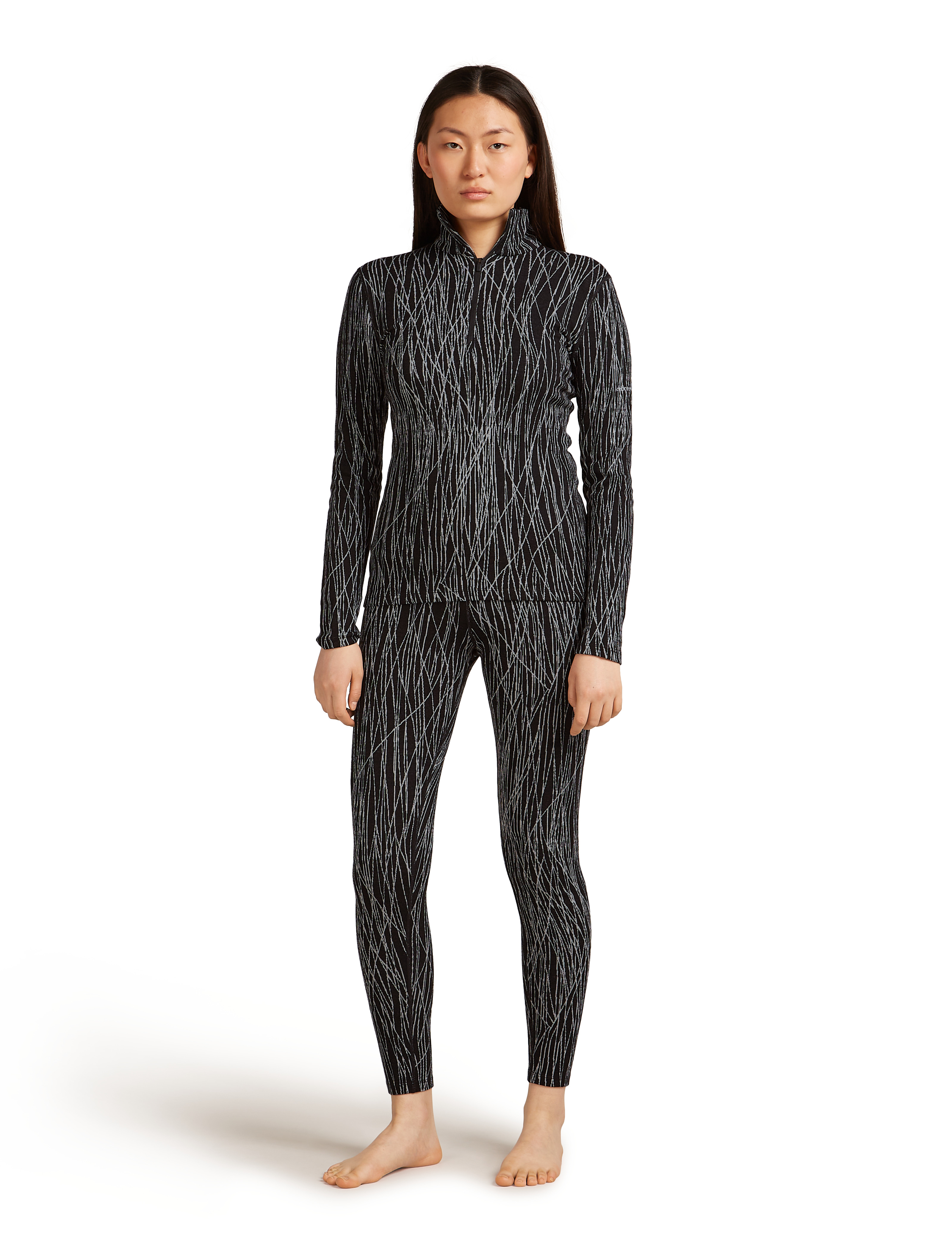 W Merino 260 Tech Vertex LS Half Zip Delta Lin AOP