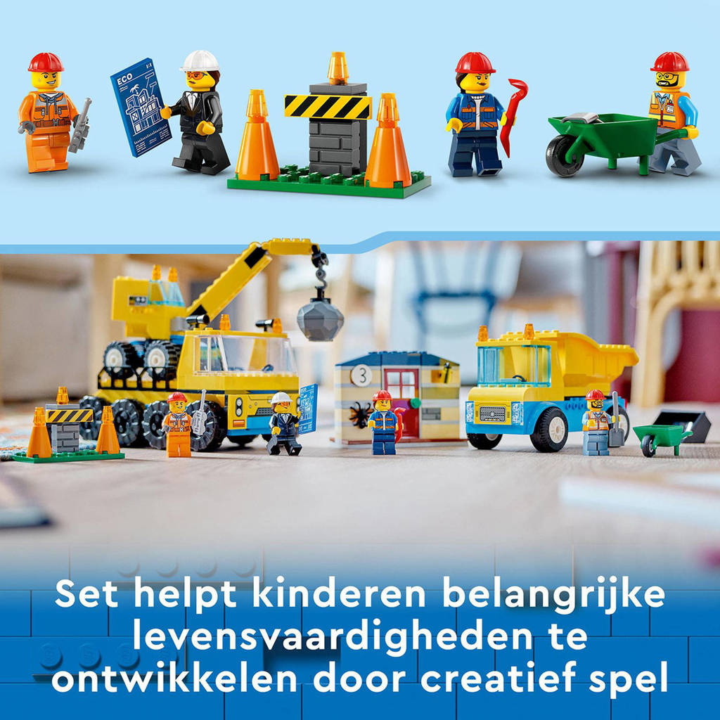 GeweldigKiepwagen, bouwtruck en sloopkraan Educatief Kleuter Speelgoed 4+ Jaar 60391