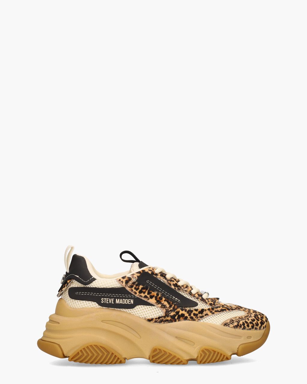 Steve Madden Possession-E Off-White/Bruin/Zwart Damessneakers