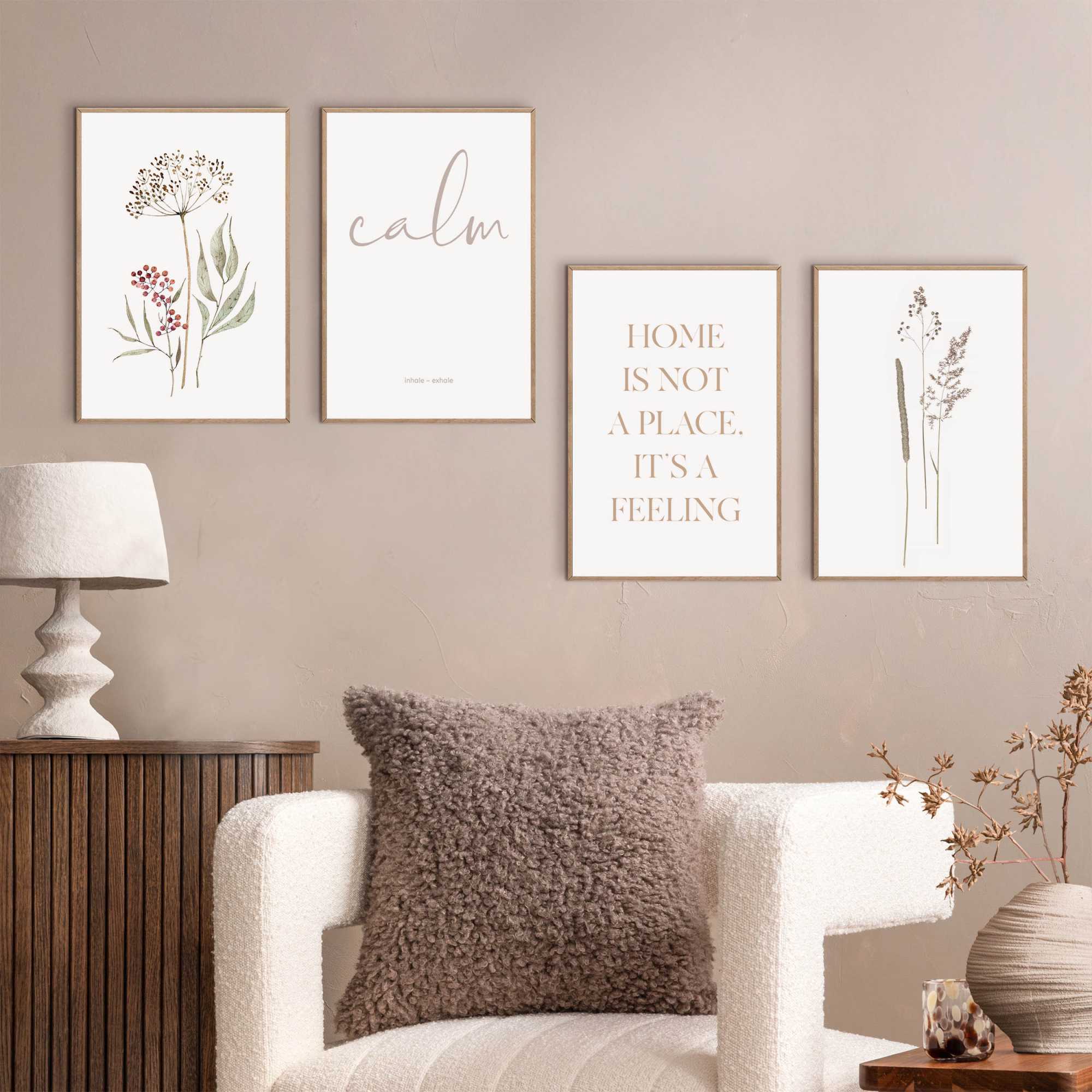 Reinders - Gevoel van thuis - Wanddecoratieset  20x30 cm - Wit