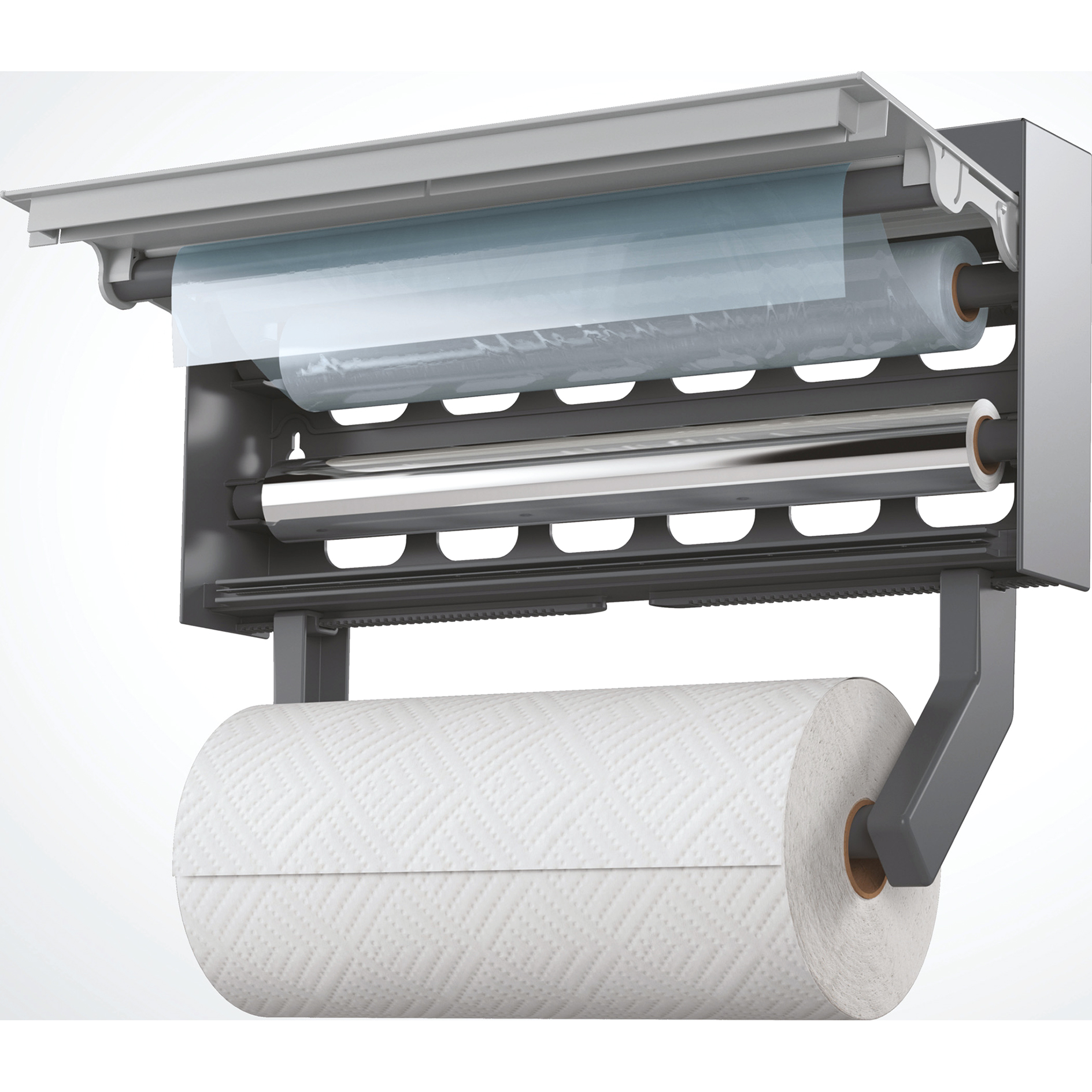 Küchenrollenhalter - silber-grau - für 3 Rollen