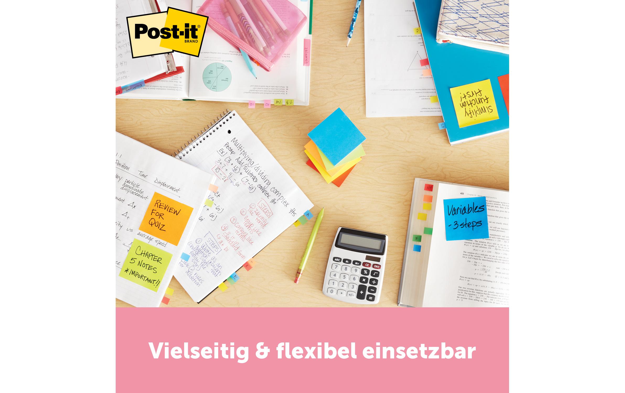 Notizzettel Post-it 5.1 x 3.8 cm, 4 Blöcke à 100 BlattPost-it Haftnotizen farbig im Vorteilspack