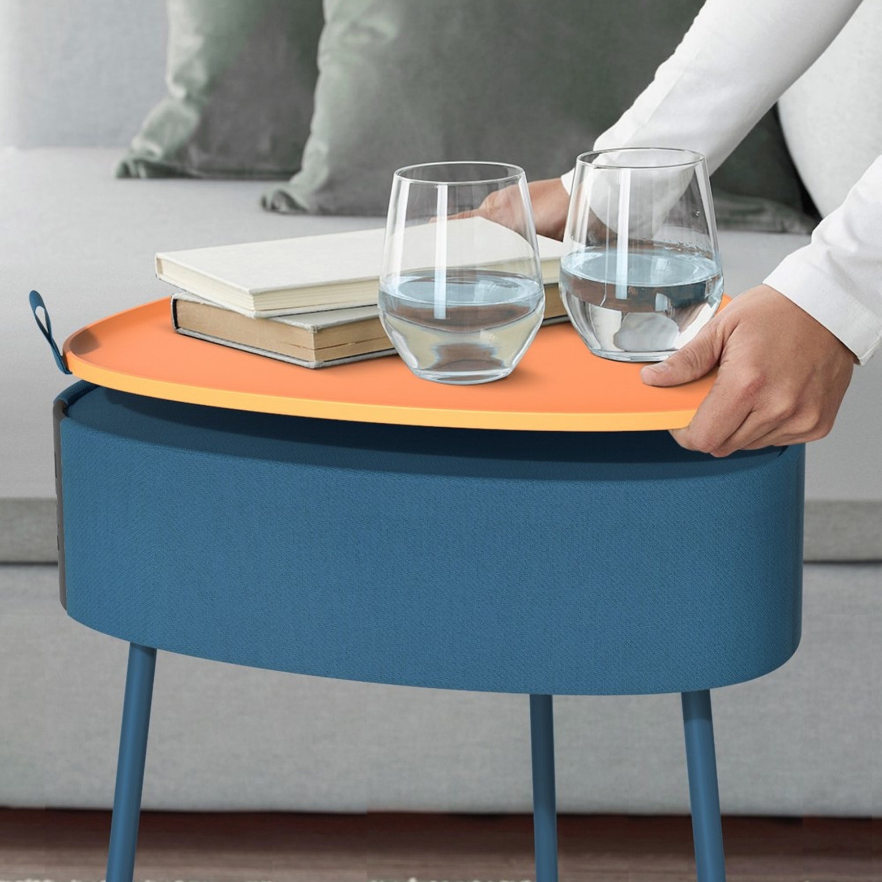 Fontastic Drahtloser Lautsprecher Mesu im Tisch Design blau