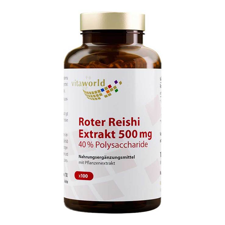 Roter Reishi Extrakt 500 mg 40% Polysacchar.Kapseln, 100 St