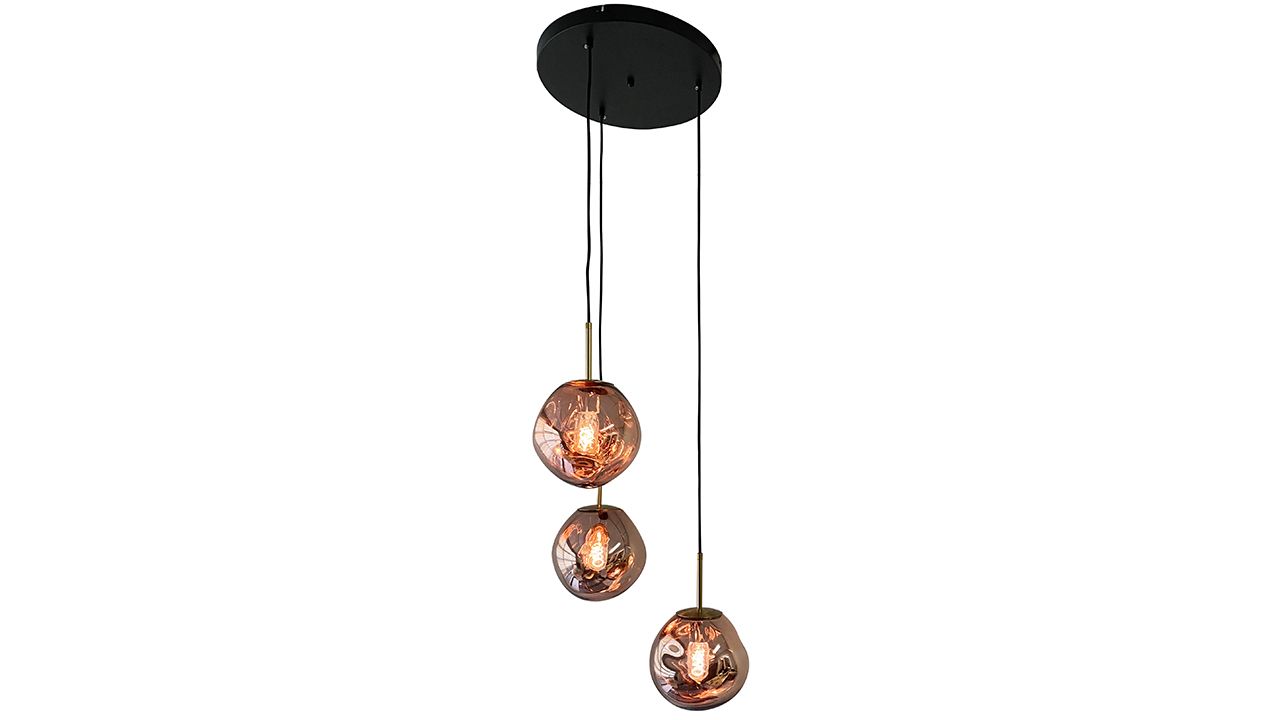 Hanglamp 3-lichts rond Rood Boaz B45 x D45 cm