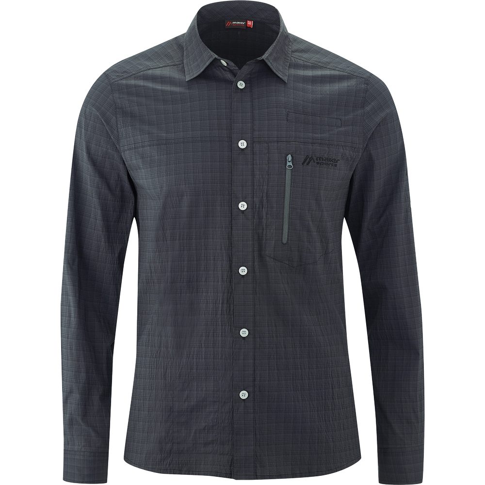 Maier Sports Mats Hemd Herren black grey check