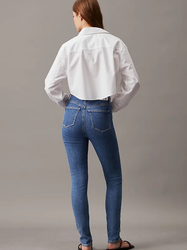 Calça jeans skinny de cintura alta