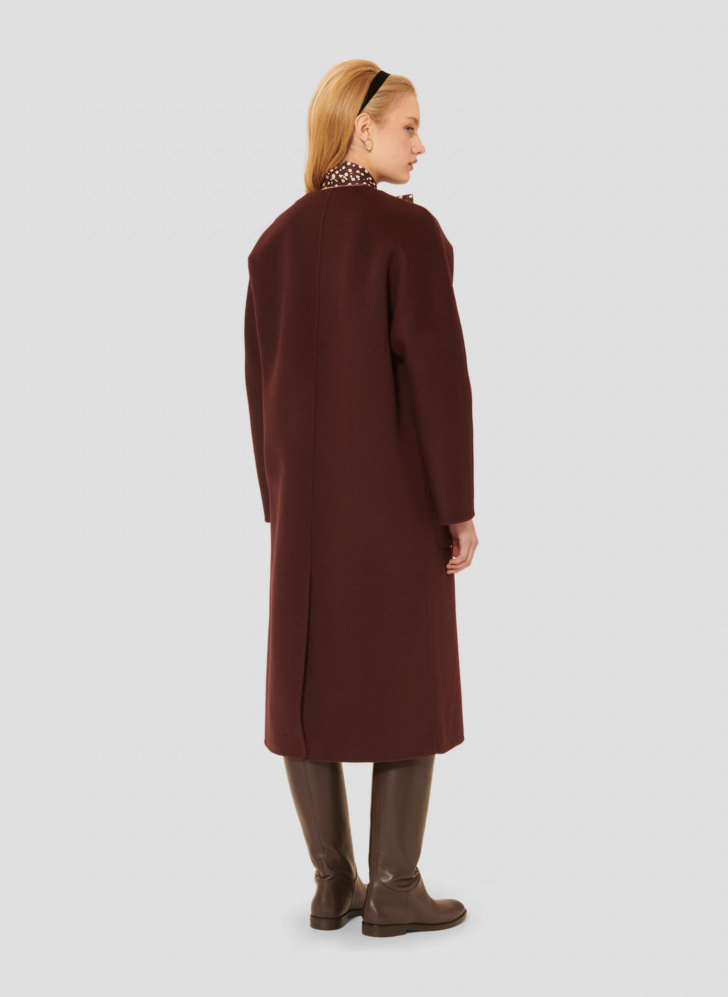 MARA - Manteau oversize en laine mélangée | Violet