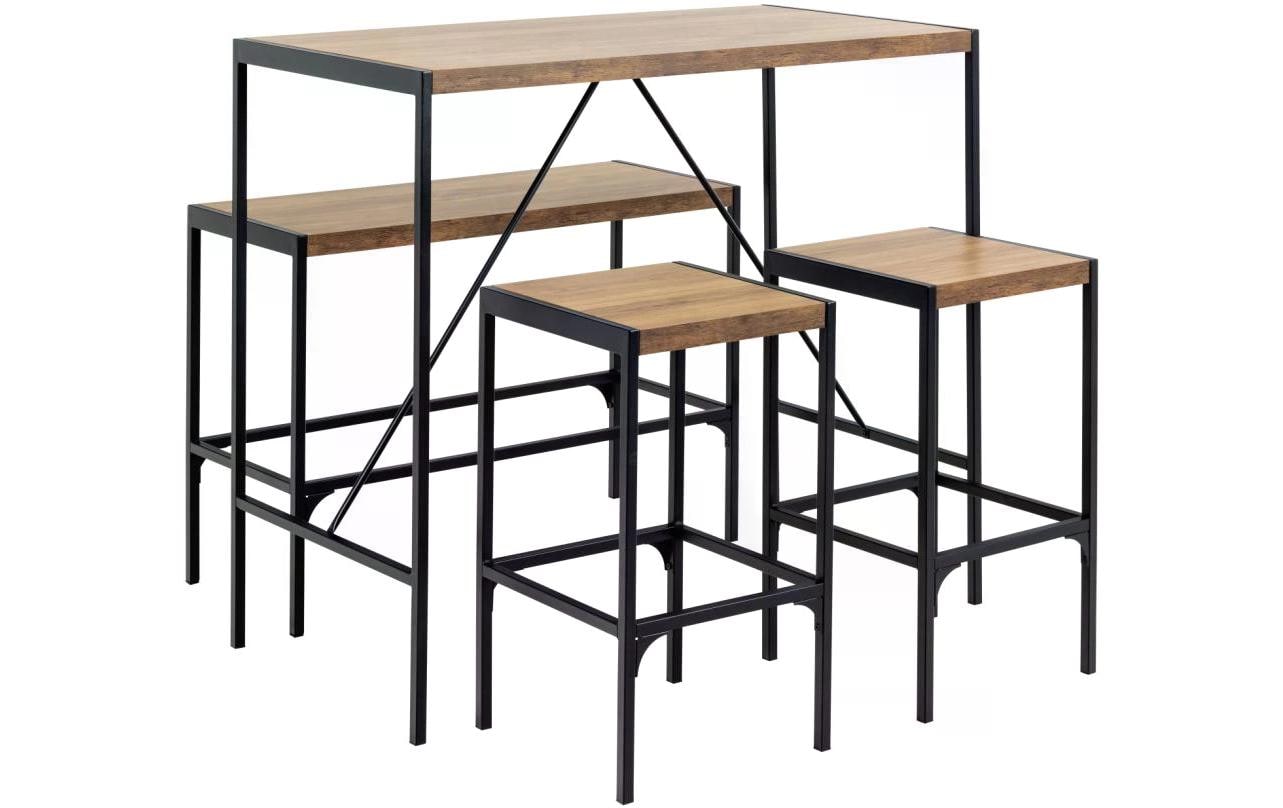 Bartisch Bahamas 4-er Set, Braun/Schwarz<br>Stehtisch
