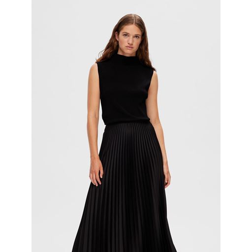 Selected Femme Caro Knit Top, Black, S