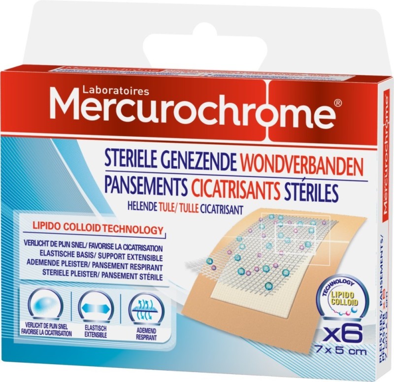 Mercurochrome Pleister Actiev Genezing 6 Stuks