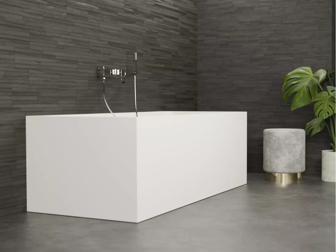 Baignoire semi-îlot Murale COBALT L.170 x l.75 cm, by SPALINA