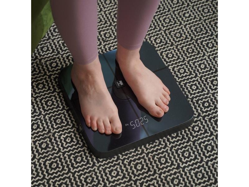 HAMMER Körperanalysewaage Body Screen TX Schwarz Personenwaage für Körperanalyse