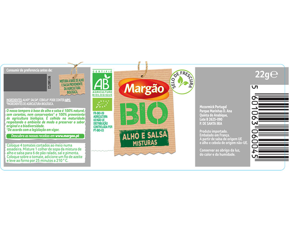 MISTURA ALHO E SALSA MARGÃO BIO 22G