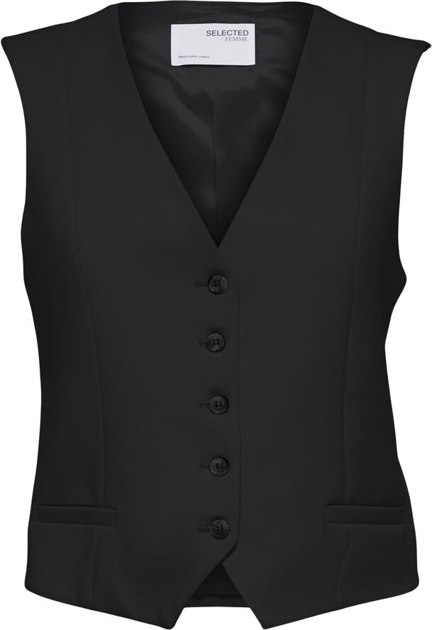 Selected Femme SLFRITA VEST BLACK Sort