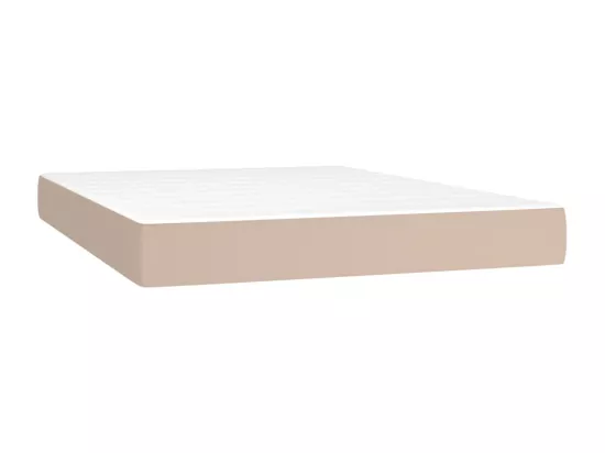 Sommier tapissier matelas LED Cappuccino 140x190 cm Similicuir