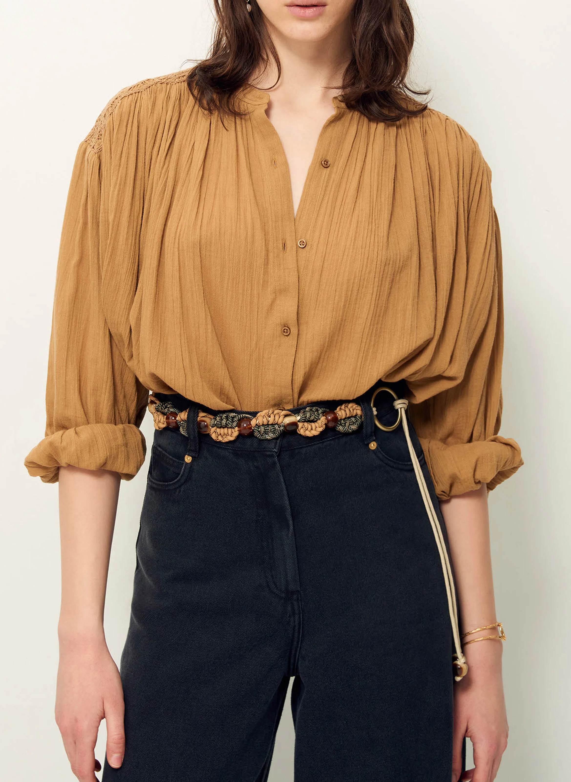 PALERMO - Chemise ample en coton | Marron