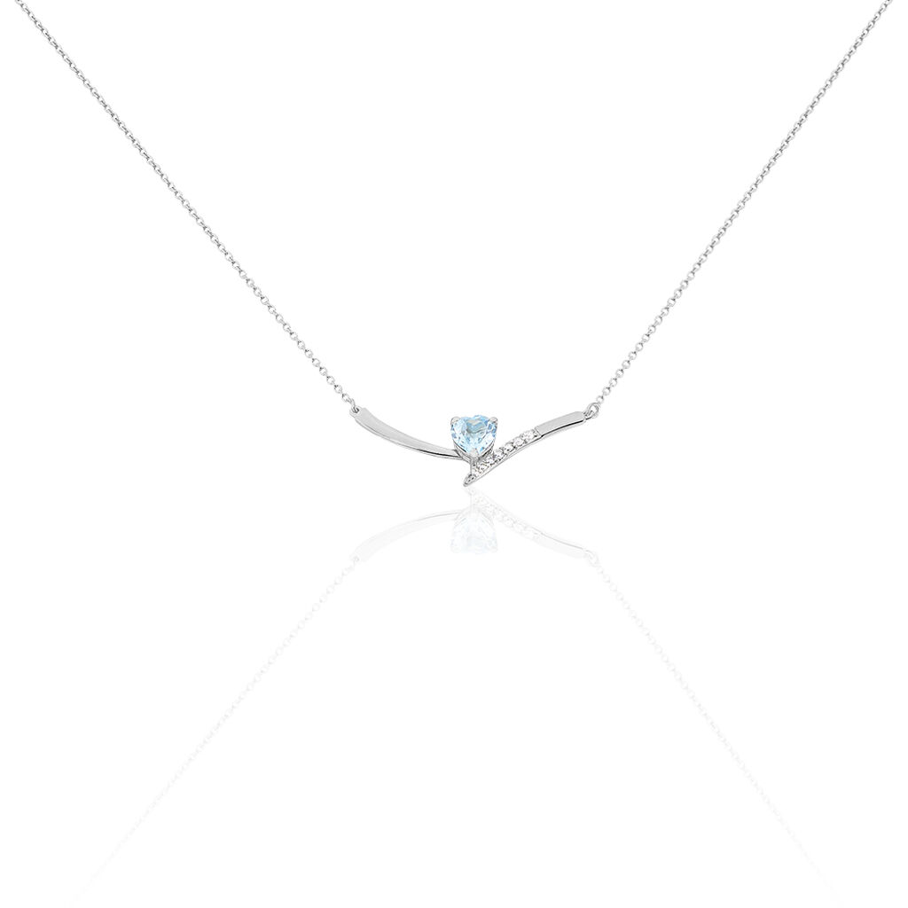 Collier Eva Or Blanc Topaze Et Oxyde De Zirconium