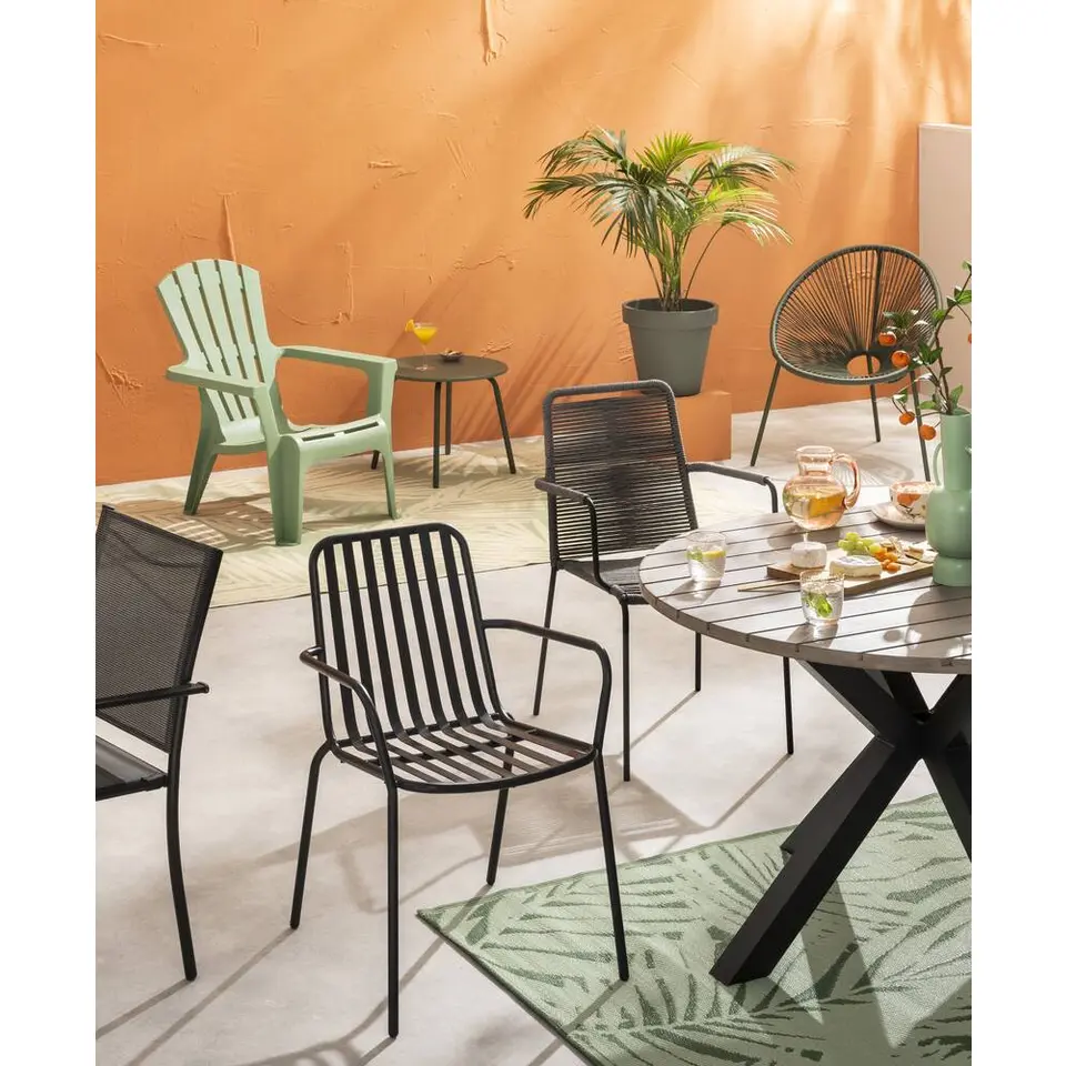 Stapelstoel Vence - metaal/antraciet - 82x55x62 cm