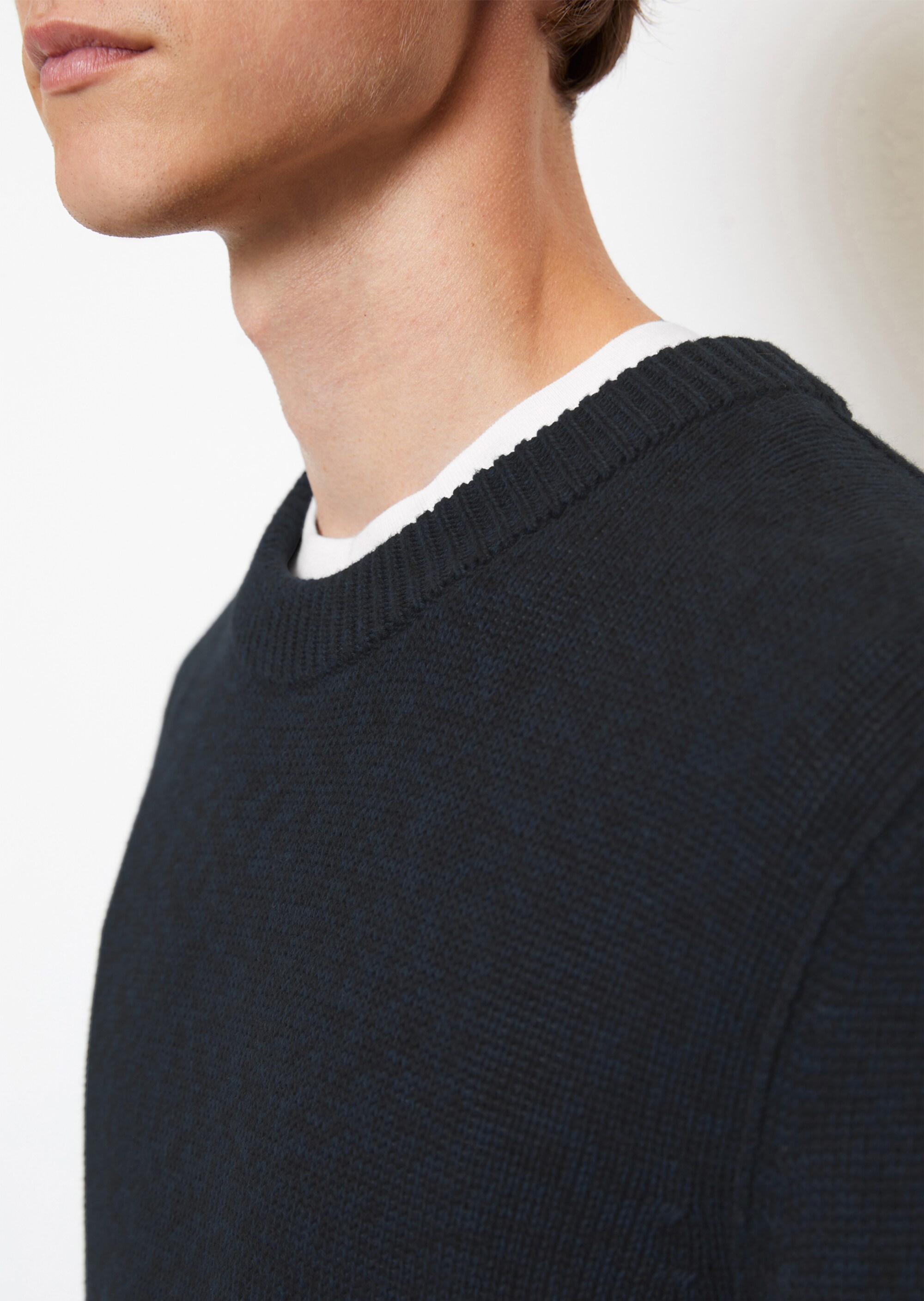 Pullover regular aus zweifarbigem Bio-Baumwoll-Garn