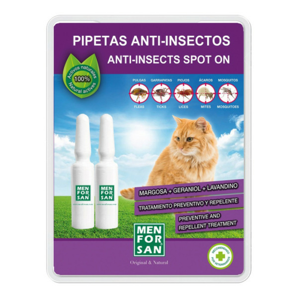 Répulsif d'insectes men for san 2 unités pipettes chat