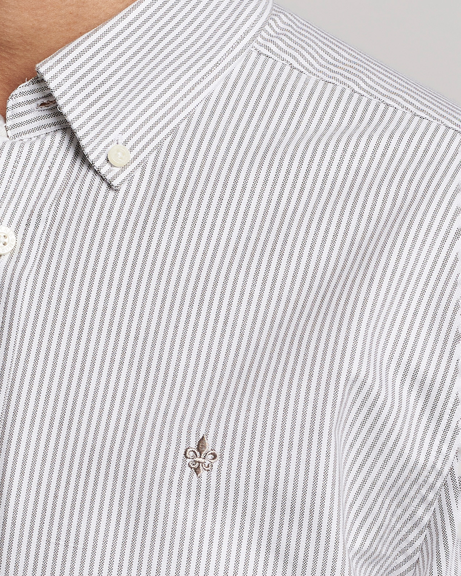Morris Douglas Oxford Striped Shirt Brown