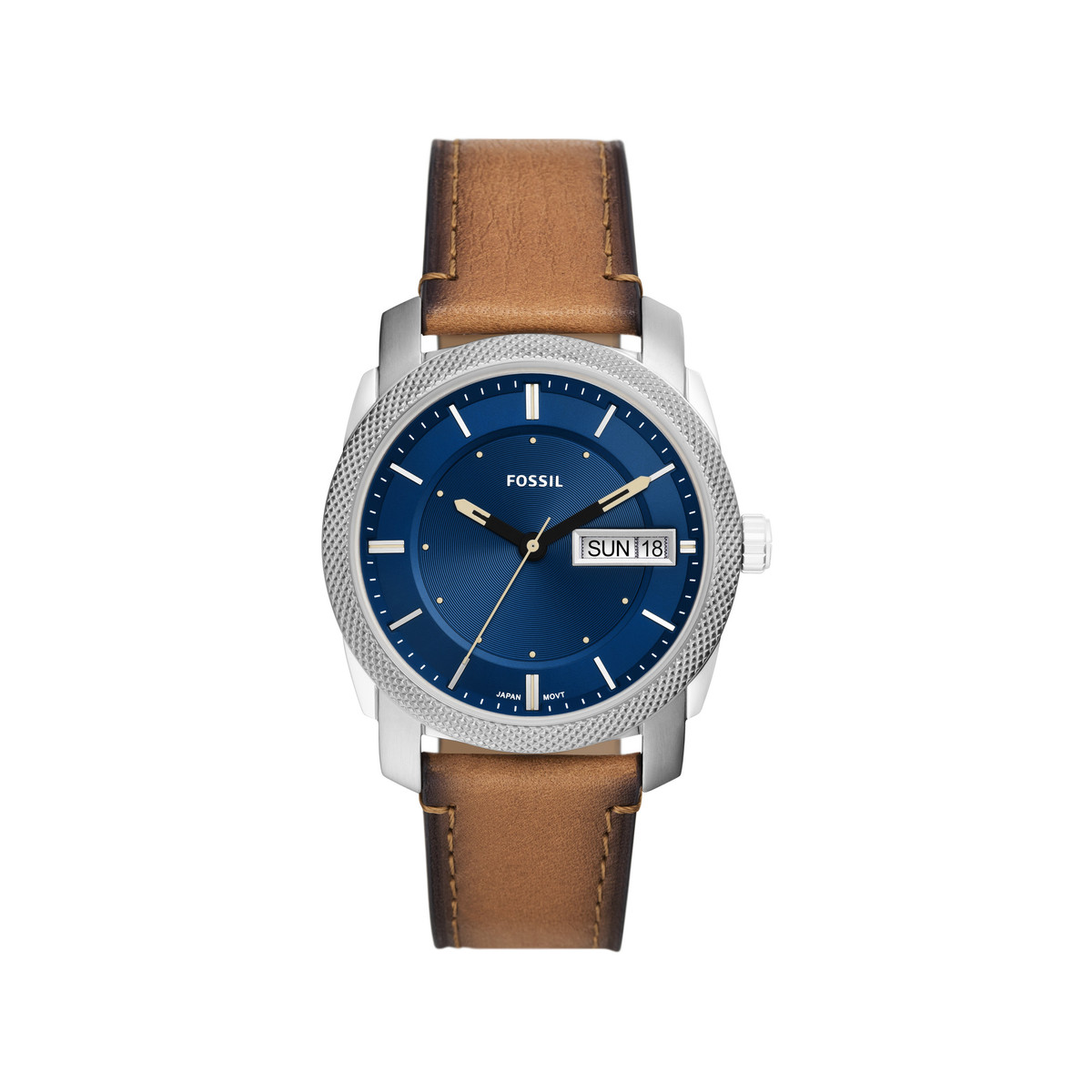 Montre FOSSIL homme acier bracelet cuir marron
