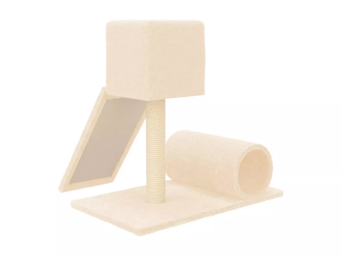Arbre à chat avec griffoir en sisal Crème 59 cm