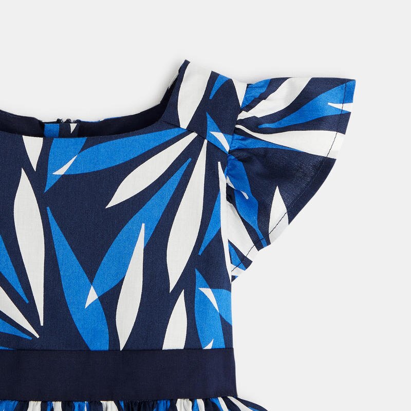 Robe de cérémonie et bloomer floral bleue bébé fille Bleu