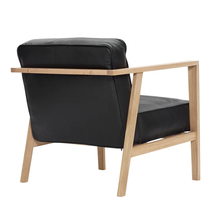 Andersen Furniture - LC1 Lounge Sessel, Eiche weiss pigmentiert / Leder Sevilla schwarz 4001