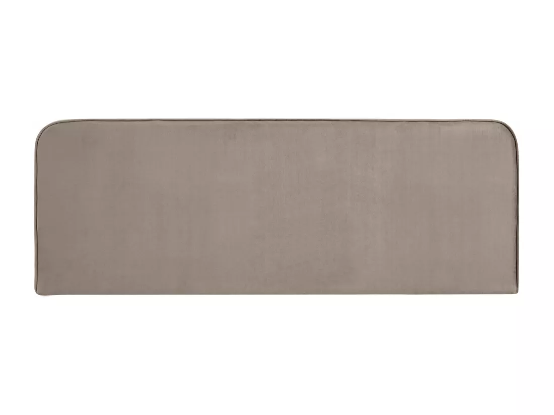 Tête de lit NOVARE 160, En tissu rembourré, Fixation murale Design arrondi moderne, Pour lit 160 cm ou moins, Grège
