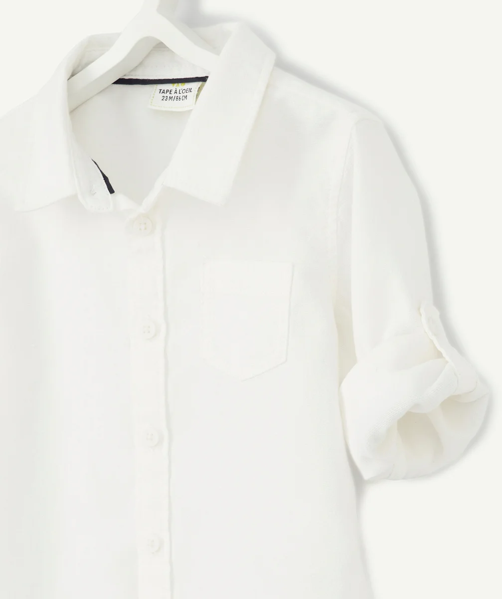 CHEMISE BLANCHE MANCHES LONGUES BÉBÉ GARÇON