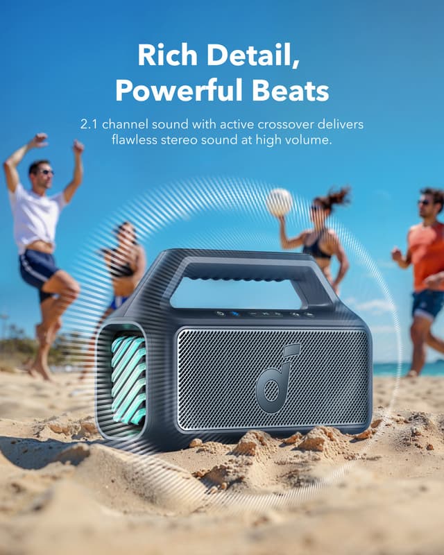 Soundcore Boom 2 bærbar trådløs højttaler (blå)