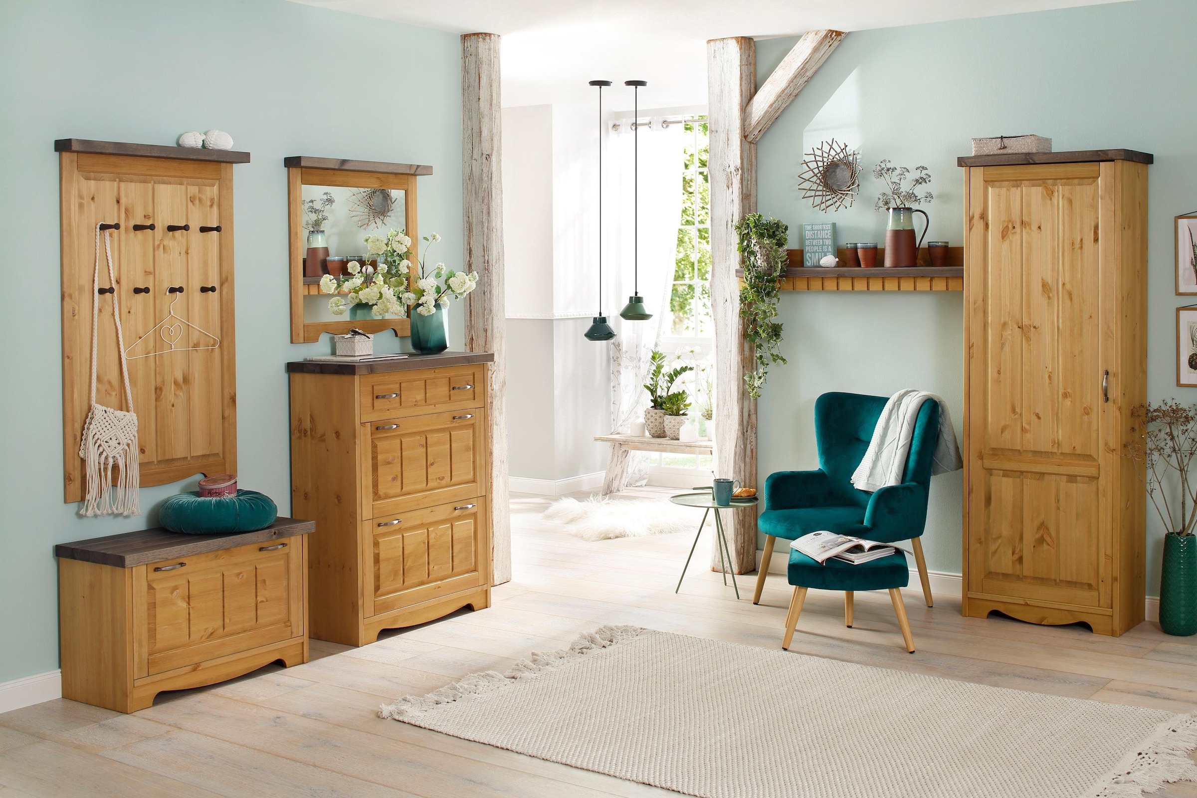 Home affaire Garderobenschrank »Trinidad« aus massiver Kiefer, FSC® zertifiziert, Breite 69 cm