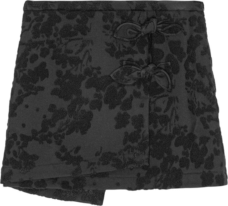Ganni Boucle Jacquard Suiting Mini Skirt Black